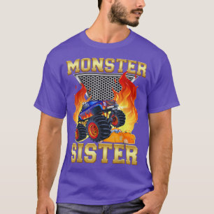 T-shirt Camion Monstre de la sœur du garçon d'anniversaire