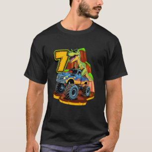 T-shirt Camion Monstre Dinosaure T-Rex 7ème Anniversaire G