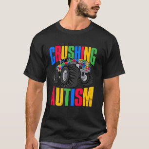 T-shirt Camion Monstre Drôle Écrasant la Sensibilisation à