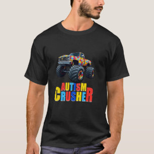 T-shirt Camion Monstre Écrasant l'Autisme Sensibilisation