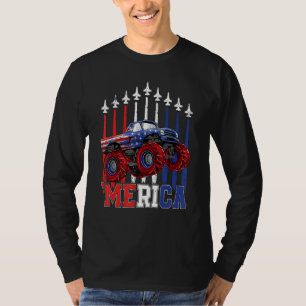 T-shirt Camion Monstre Mérica Drapeau Américain Juillet