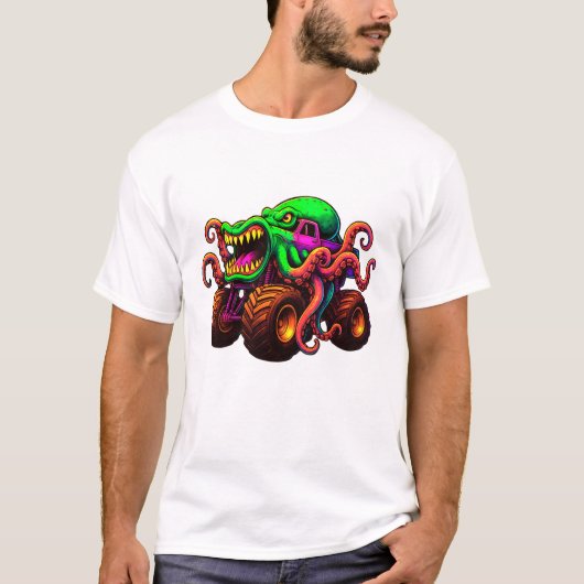 T-shirt Camion Monstre Pieuvre  (Devant)