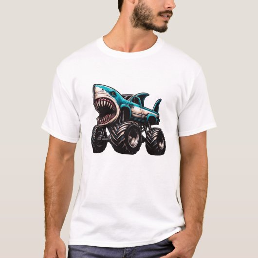 T-shirt Camion Monstre Requin (Devant)