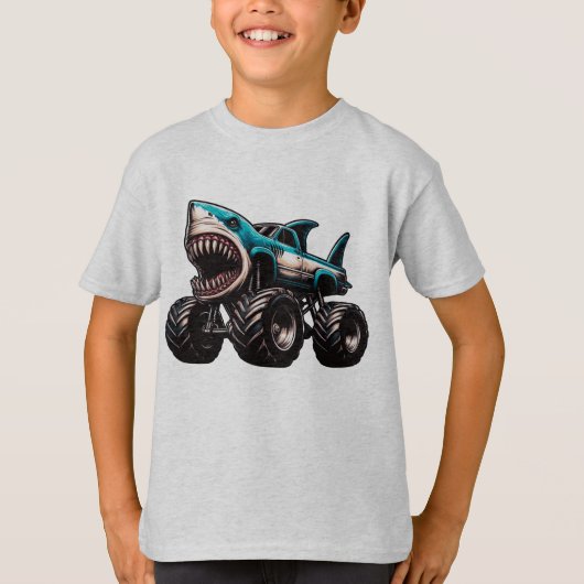 T-shirt Camion Monstre Requin (Devant)