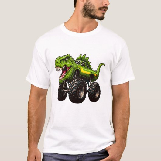 T-shirt Camion Monstre T-Rex (Devant)