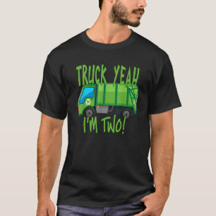 T-shirt Camion Oui Je suis deux Garbage Truck pour 2 ans