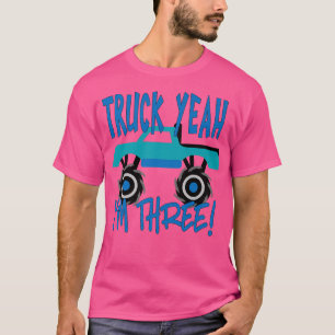 T-shirt Camion Oui, je suis trois Monster Truck pour 3 ans