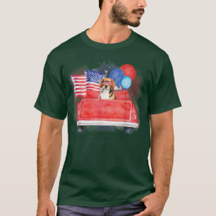 T-shirt Camion Patriotique 4 Juillet Usa Cadeau Drapeau Am