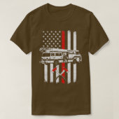 T-shirt Camion pompier drapeau américain Classic TShir (Design devant)