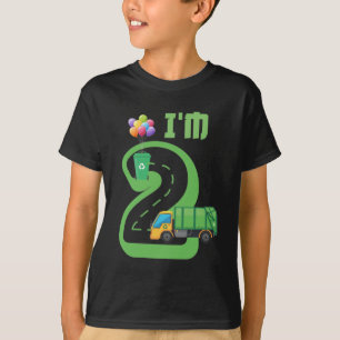T-shirt Camion-poubelle vieux de 2 ans 2e anniversaire