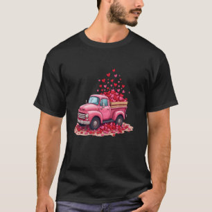 T-shirt Camion rose avec coeurs pour la Saint-Valentin
