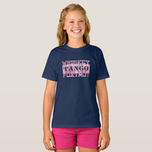 T-shirt Camion rose Foxtrot Tango Whiskey Militaire (Devant entier)