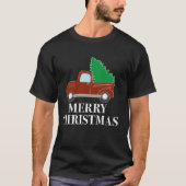 T-shirt Camion rouge avec l'arbre de Noël (Devant)