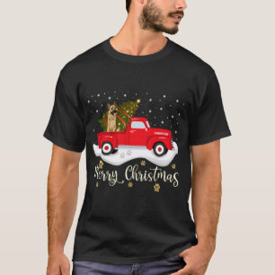 T-shirt Camion Rouge Joyeux Arbre de Noël Berger Allemand 