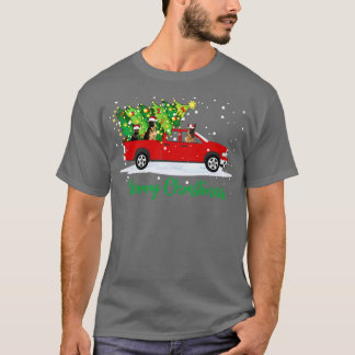 T-shirt Camion Rouge Joyeux Arbre de Noël Berger Allemand 