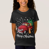 T-Shirt Camion Rouge Joyeux Arbre de Noël Goldendoodle Chr (Devant)