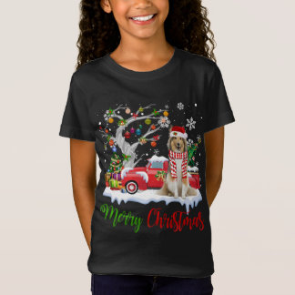 T-Shirt Camion Rouge Joyeux Arbre de Noël Shetland Sheepdo
