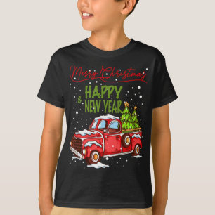 T-shirt Camion Rouge Joyeux Noël Et Bon Nouvel An Camion