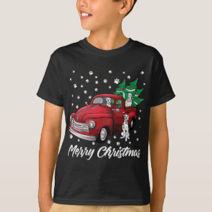 T-shirt Camion Rouge Joyeux sapin de Noël Noël Dalmatie No