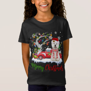 T-Shirt Camion rouge Joyeux sapin de Noël Westie Pajama