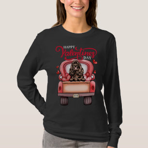 T-shirt Camion Rouge Joyeux Valentines Jour Cocker Spaniel