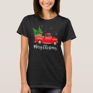 T-shirt Camion Rouge Malinois belge Noël Arbre de Noël Chi