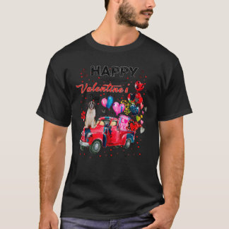 T-shirt Camion Rouge mignonne Saint Bernard Valentines Jou