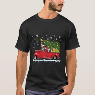 T-shirt Camion rouge ramasse Boston Terrier Noël