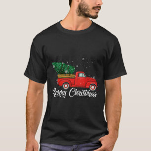 T-shirt Camion rouge ramasse l'arbre de Noël Vintage vacan