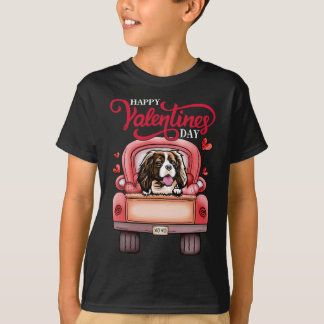 T-shirt Camion Rouge Valentines Cavalier King Charles Span