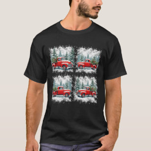 T-shirt Camion rouge vintage dans la neige Retro Classic W