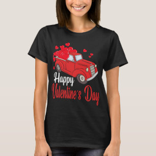 T-shirt Camion rouge Vintage rétro transportant des coeurs