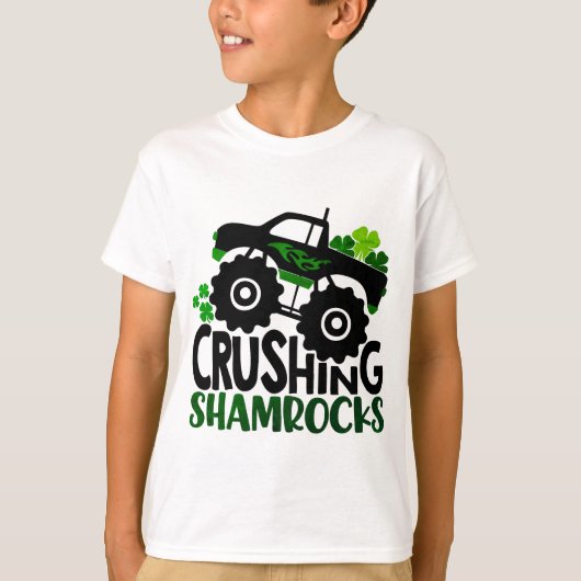 T-shirt Camion Shamrock écrasant | Saint Patrick's Day (Devant)