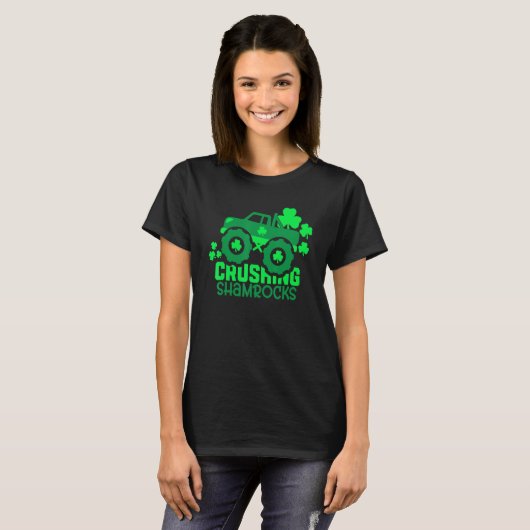 T-shirt Camion Shamrock Monster Truck Irish St Patrick (Devant entier)