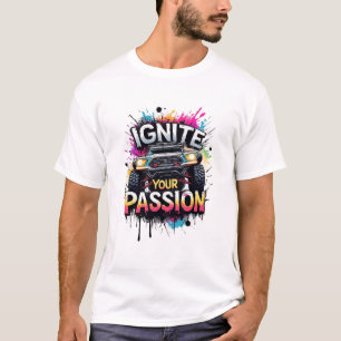 T-shirt Camion Tout-Terrain Allume la Passion Splash Art