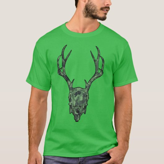 T-shirt Camion vert crâne du mont Jackalope européen (Devant)