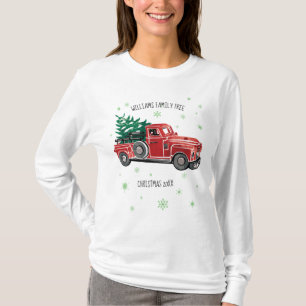 T-shirt Camion Vintage de Noël avec Flèches de neige