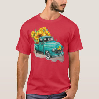 T-shirt Camion vintage Tournesols Campagne Campagne Fille