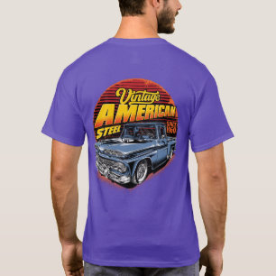 T-shirt Camionnette Classique Américaine en Acier Vintage