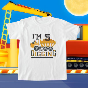 T-shirt camionnette de construction de 5e anniversaire