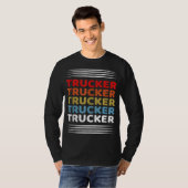 T-shirt Camionnette semi-camionneur Retro Trucker (Devant entier)