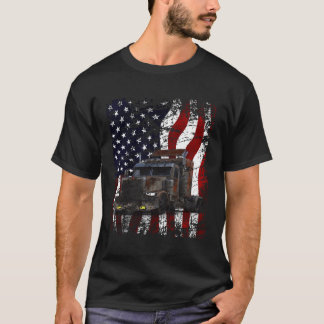 T-shirt Camionneur Cool américain du drapeau patriotique