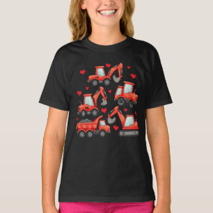 T-shirt Camions de construction de jour Valentines