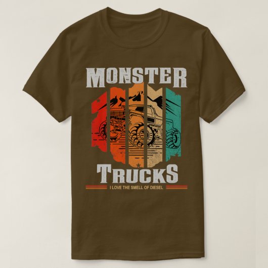 T-shirt Camions Monster J'Aime L'Odeur Du Diesel (Design devant)