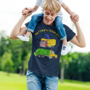 T-shirt Camions Poubelles Peints Fête d'Anniversaire sur l