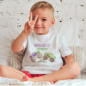 T-shirt Camions pourpres Monster Birthday Boy