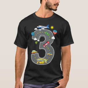 T-shirt Camions Voitures Trains Pour 3 Ans Garçons Filles 