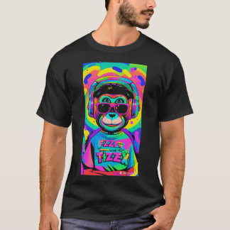 T-shirt Camisa descolada macaco