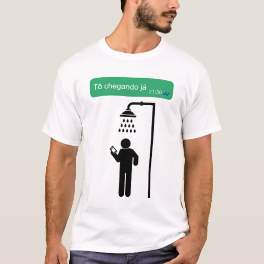 T-shirt Camisa masculina Whatsapp mensagem (Devant)