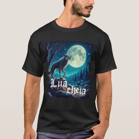 T-shirt camisa preta estampa lua cheia (Devant)